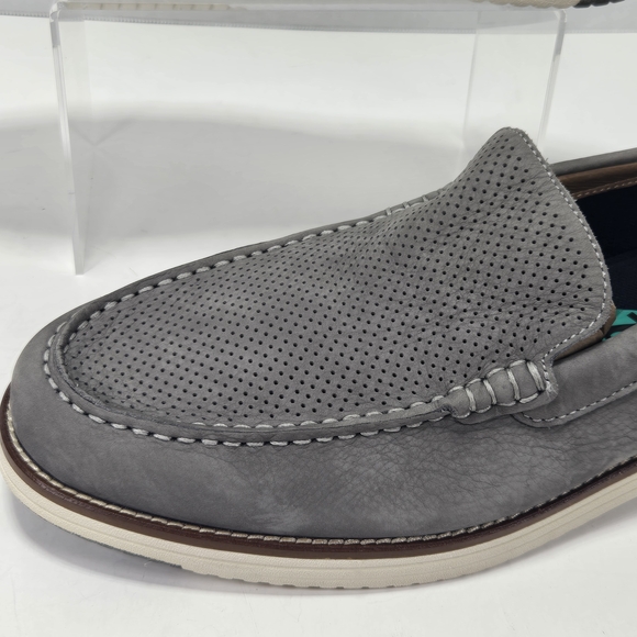 Johnston & Murphy Hodges Perforated Men's Gray Nubuck Leather Loafers Size 13 - Picture 14 of 15